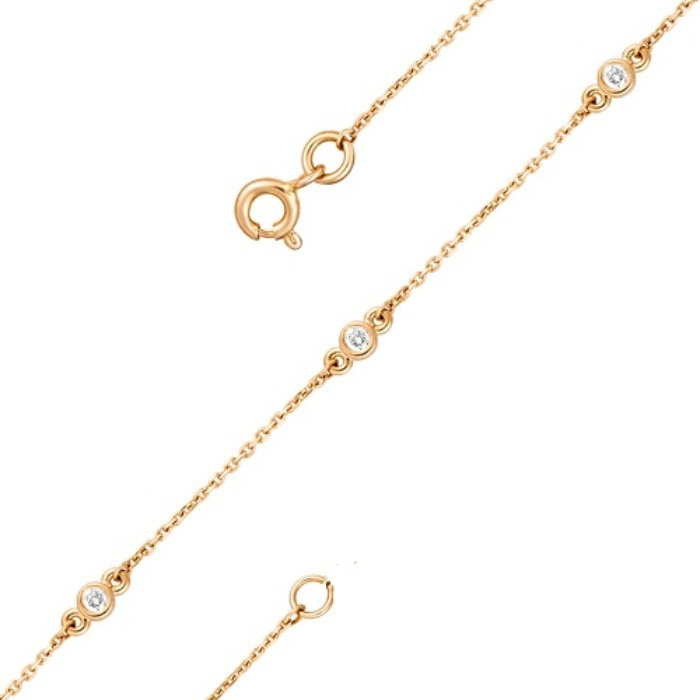 Браслет золотой женский 585, красное золото, фианиты купить на OZON по ...