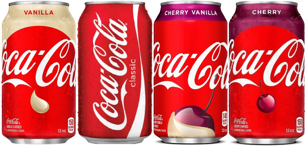 Газированный напиток Кока-кола Ориджинал & Ваниль & Черри & Черри ...
