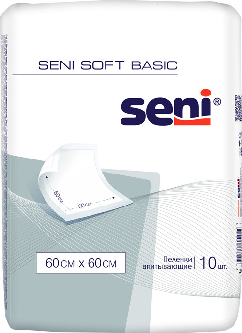 Пеленки Seni Soft Basic медицинские впитывающие одноразовые 60 x 60 см, 10 шт.  #1