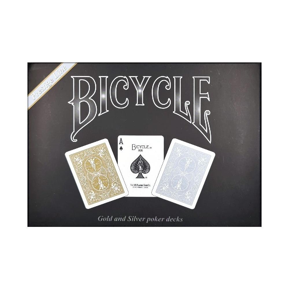 Игральные карты Bicycle - Prestige - 2 Deck Set (Gold & Silver) - купить с  доставкой по выгодным ценам в интернет-магазине OZON (376824445)