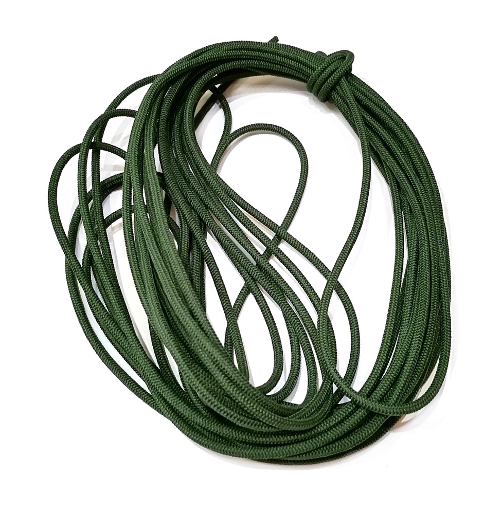 Эластичный шнур 3,5мм, круглое сечение, полиэстер, темно-зеленый, 10 метров  #1