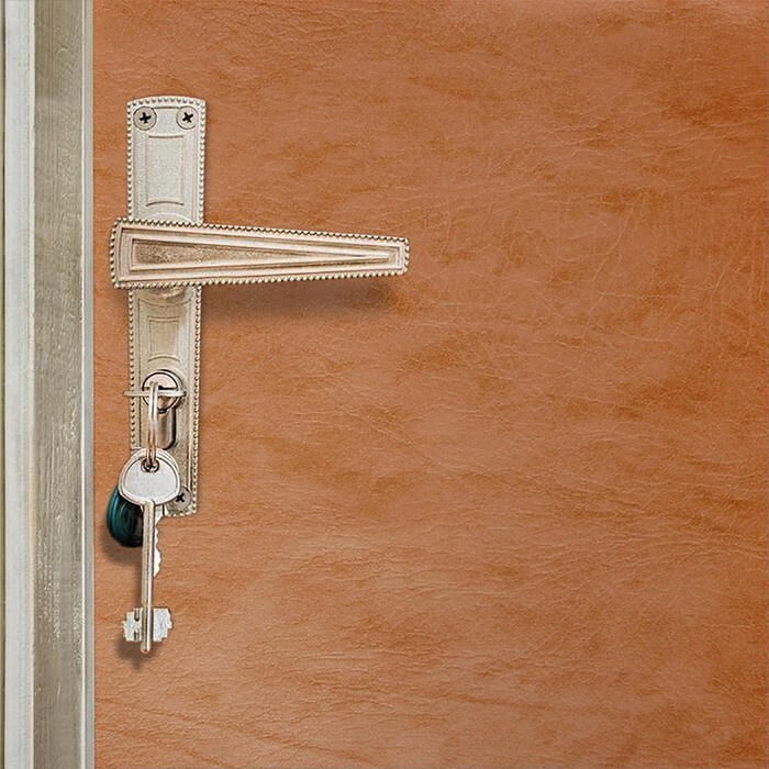 Комплект для обивки дверей "Эконом", цвет бежевый, 110 x 205 см: иск.кожа, поролон 3 мм, гвозди  #1