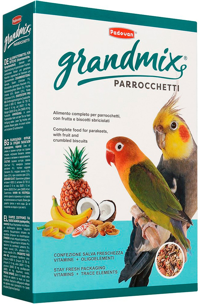 Корм для птиц PADOVAN GRANDMIX PARROCCHETTI корм для средних попугаев (400 гр) #1