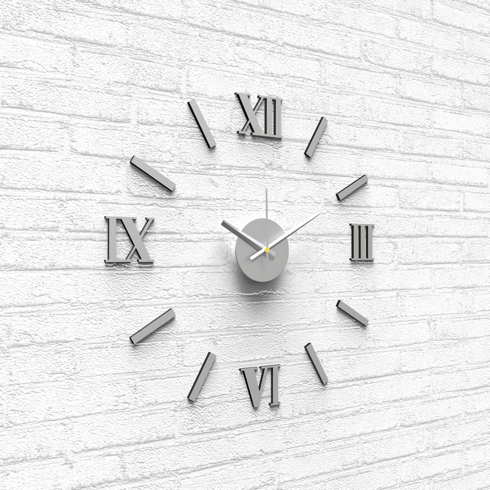 Часы настенные самоклеющиеся / Настенные часы 3D / Часы настенные 60 см - купить по низкой цене в интернет-магазине OZON (439728541)