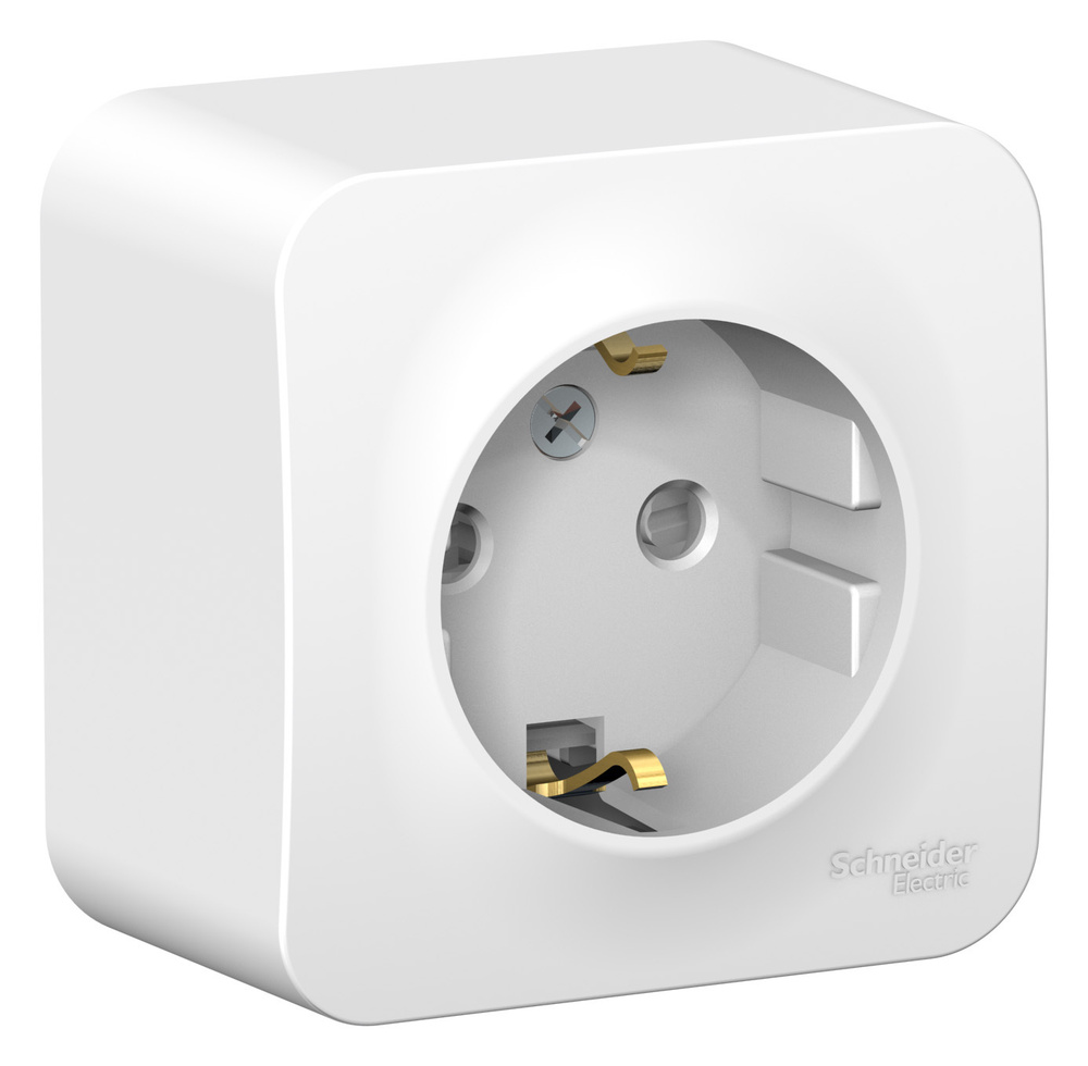 Розетка белая Schneider Electric Blanca с заземлением с шторками 16А ...