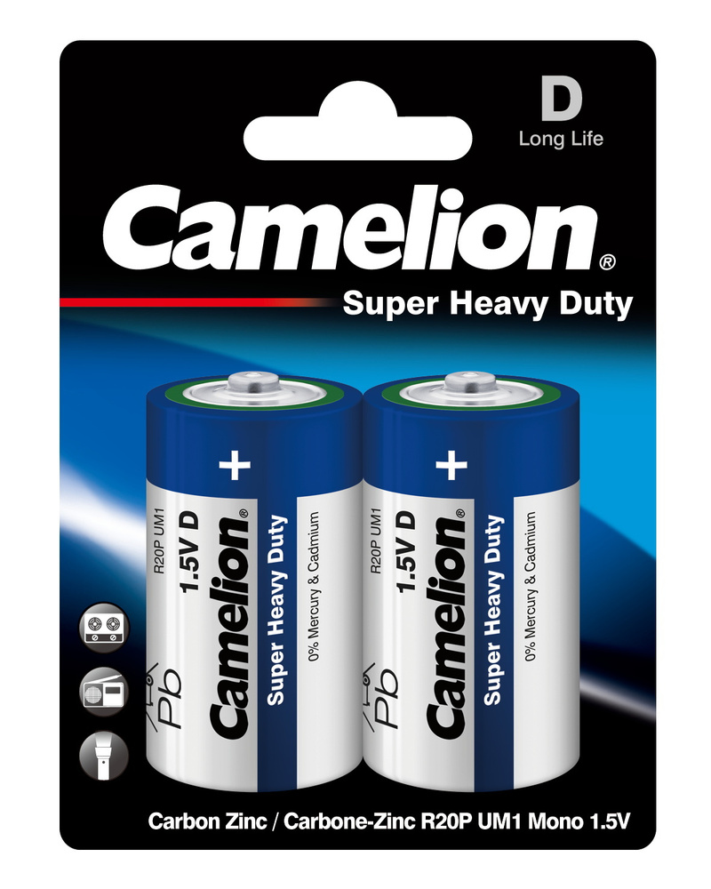 Батарейки солевые Camelion тип D, 2 шт. - купить с доставкой по ...