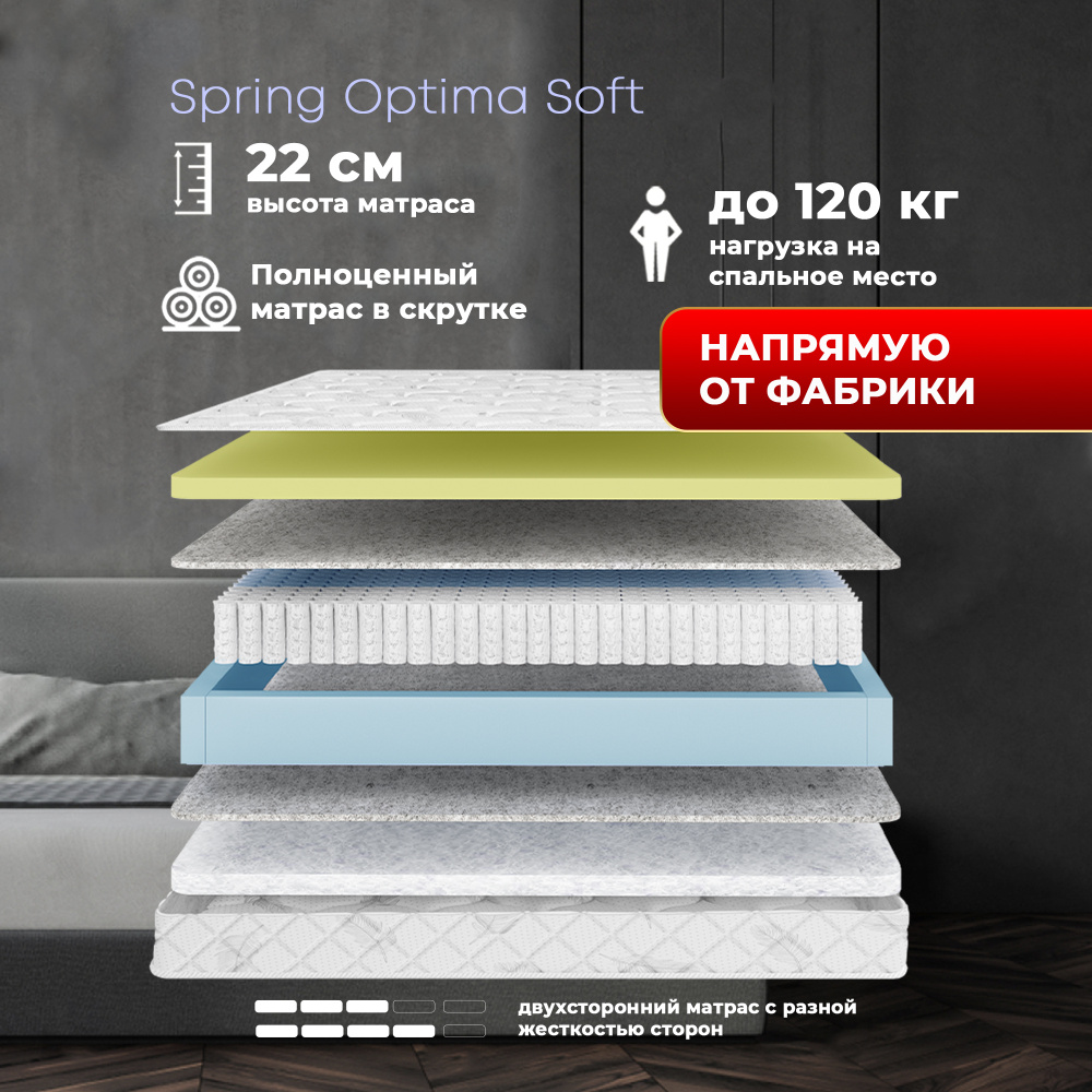 Dreamtec Матрас Spring Optima Soft, Независимые пружины, 80х200 см #1