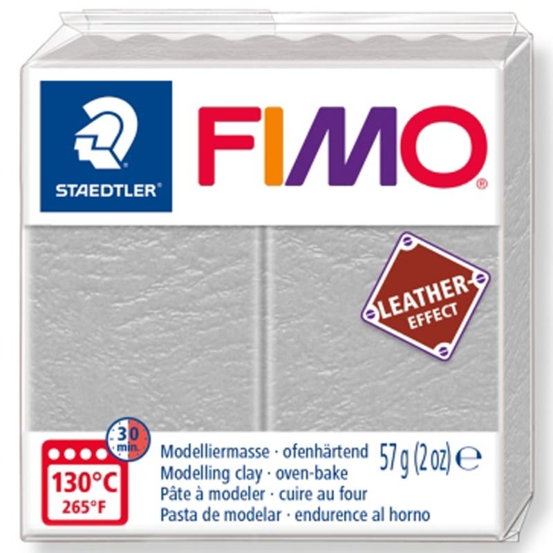 Полимерная глина Fimo leather-effect 8010-809 голубо-серый эффект кожи (dove grey) 57 г.  #1