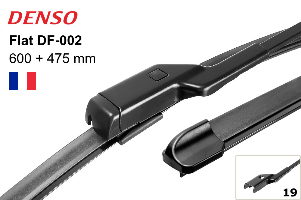 DENSO Комплект стеклоочистителей бескаркасный 600/475 mm (F19-push button)
