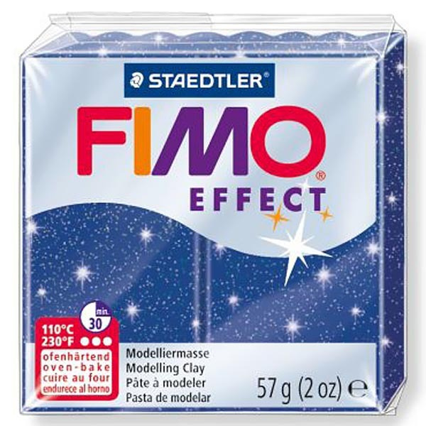 Полимерная глина Fimo Effect 8020-302 синий с блестками (glitter blue) 57 г.  #1