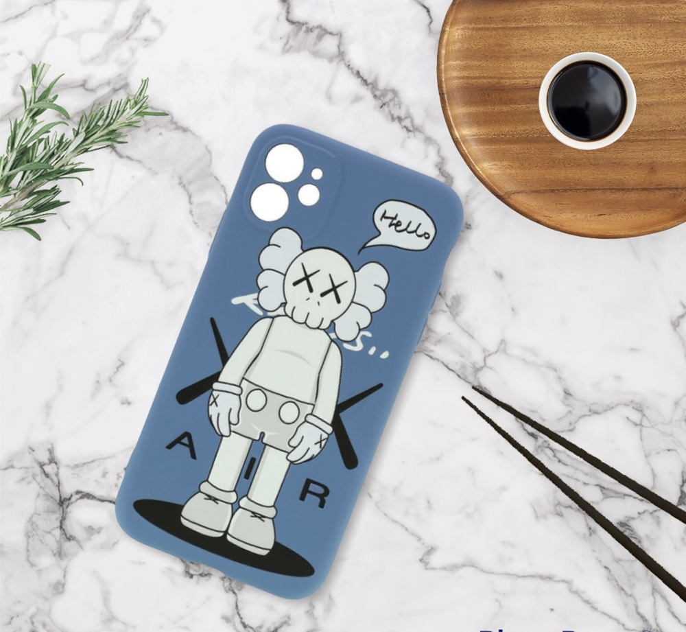 Чехол на iPhone 11 (Айфон 11) LUXO KAWS светится в темноте - купить с  доставкой по выгодным ценам в интернет-магазине OZON (278902627)