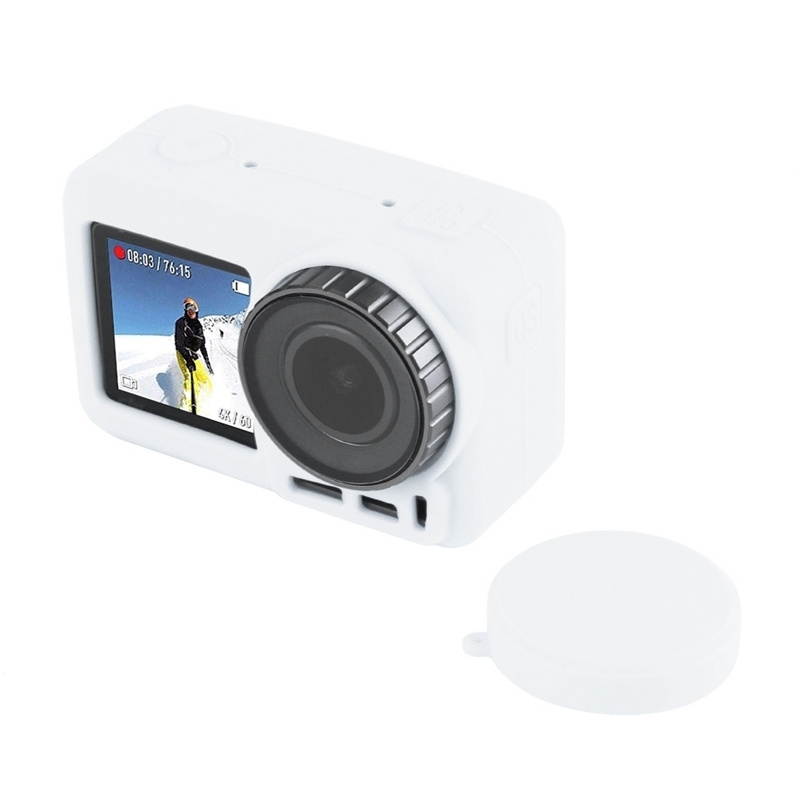 Чехол силиконовый для экшн камеры DJI Osmo Action бренд PULUZ модель PU330W (белый) / кейс силиконовый #1