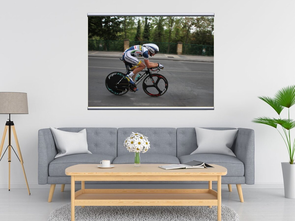 Картина на холсте Велоспорт, велосипедист, велосипед 120x90 см. с  алюминиевым подвесом, в тубусе - купить по низкой цене в интернет-магазине  OZON (517159021)