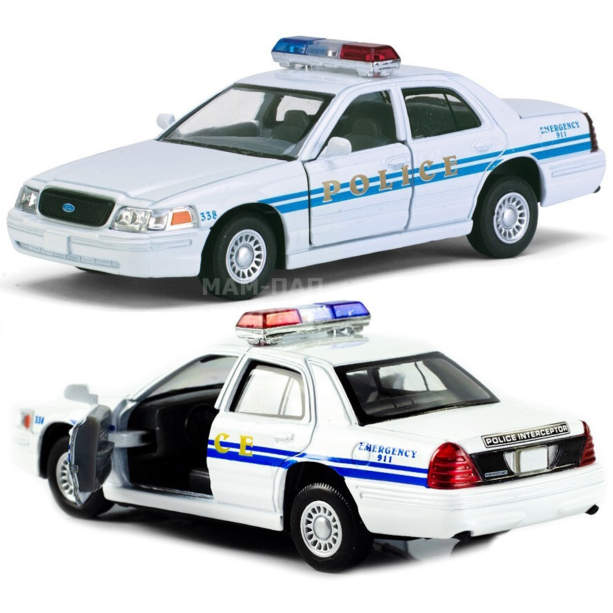 Машинка металлическая Kinsmart 1:42 Ford Crown Victoria Police Interceptor  (Форд Краун Виктория) Полиция KT5342D инерционная, двери открываются /  Белый - купить с доставкой по выгодным ценам в интернет-магазине OZON  (519256294)