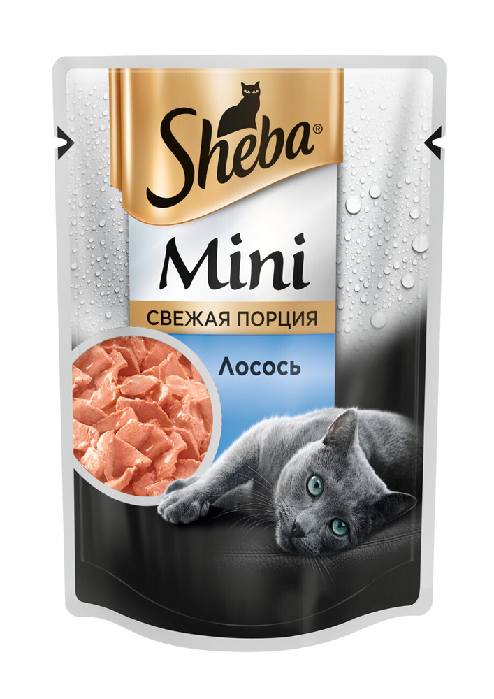 Влажный корм для кошек Sheba Mini, кусочки в соусе с лососем, 50г  #1