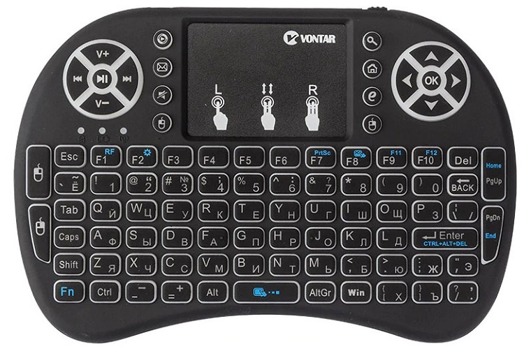 Беспроводная с тачпадом, mini, с подсветкой, для компьютера/SMART ...