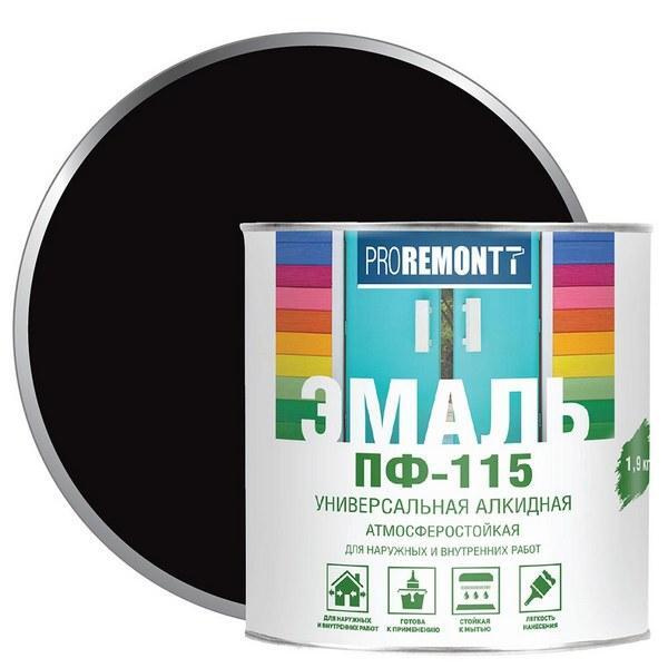 Эмаль ПФ-115 PROREMONTT Черный 1,9кг #1