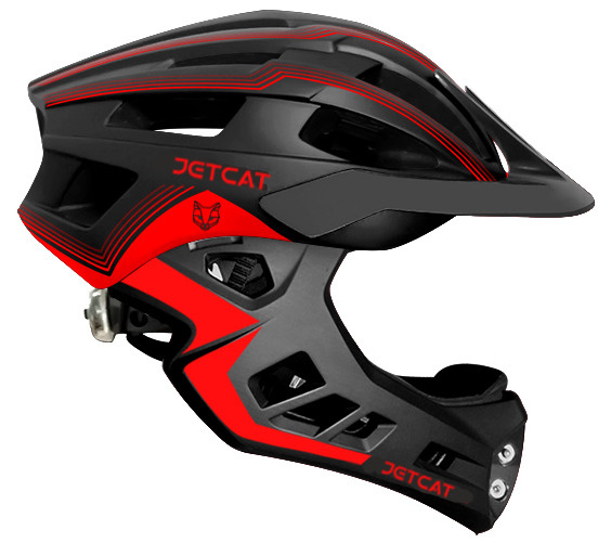 Шлем JETCAT - Race размер "M" (53-58см) - Black/Red FullFace защитный велосипедный велошлем детский  #1