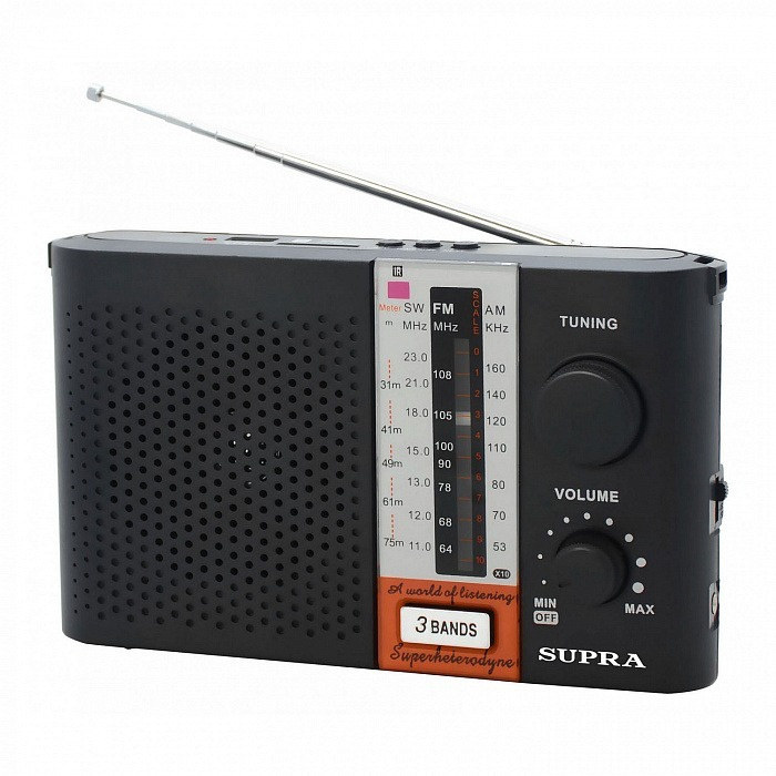 Радиоприемник портативный Supra ST-17U черный USB SD #1