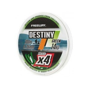 Леска плетеная FREEWAY Destiny Green FWx4 0.1 8lb 3.6кг #1