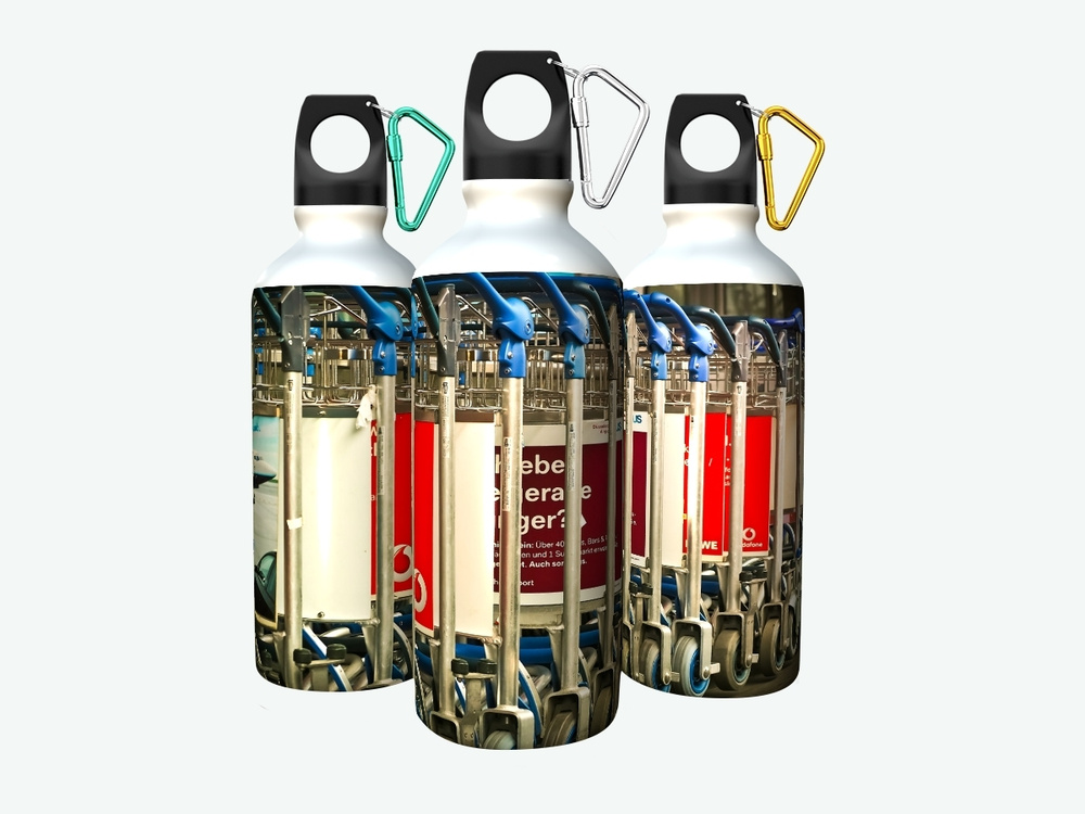 Бутылка фляга для воды "Аэропорт, камера автомобиля, транспорт" 750 мл ...