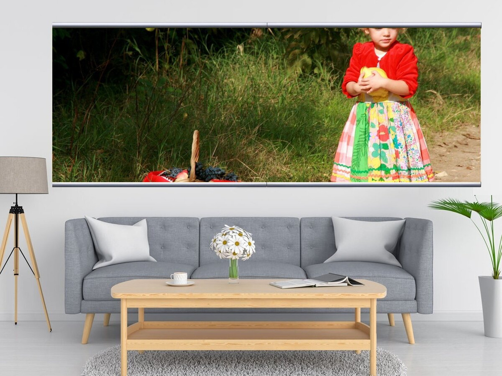 Картина на холсте Лицо, корзина, фрукты 240x90 см. с алюминиевыми  подвесами, в тубусе - купить по низкой цене в интернет-магазине OZON  (561977692)