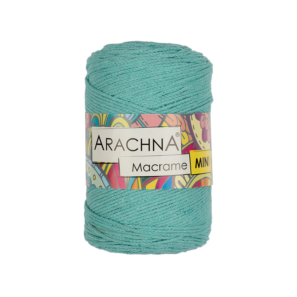 Пряжа Arachna "Macrame Mini" 80% хлопок, 20% полиэстер 4 шт. х 250 г 200 м №19 мятный  #1