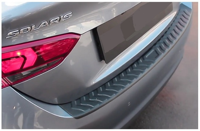 Накладка на задний бампер, Hyundai Solaris седан 2017-2020 (Хундай ...