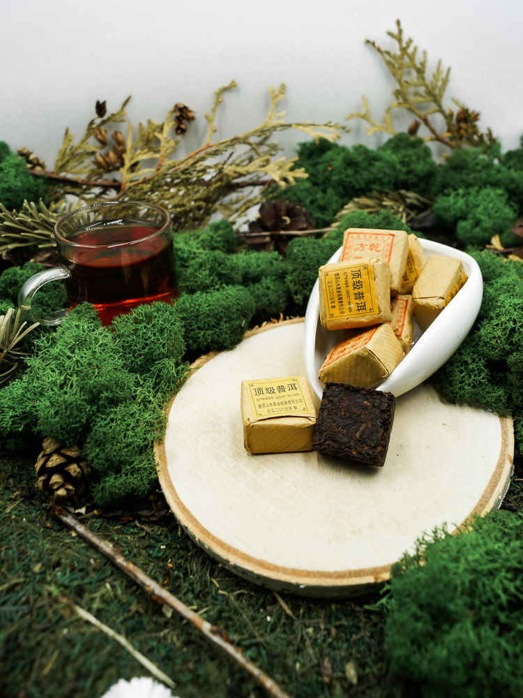 Чай пуэр Мини То Ча - КВАДРАТИК, Шу / 100 грамм - купить с доставкой по ...