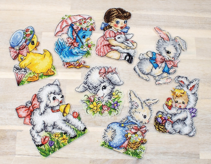 Набор для вышивания крестом Letistitch L8032 Easter Ornaments Kit of 8 pieces 11х8 см  #1