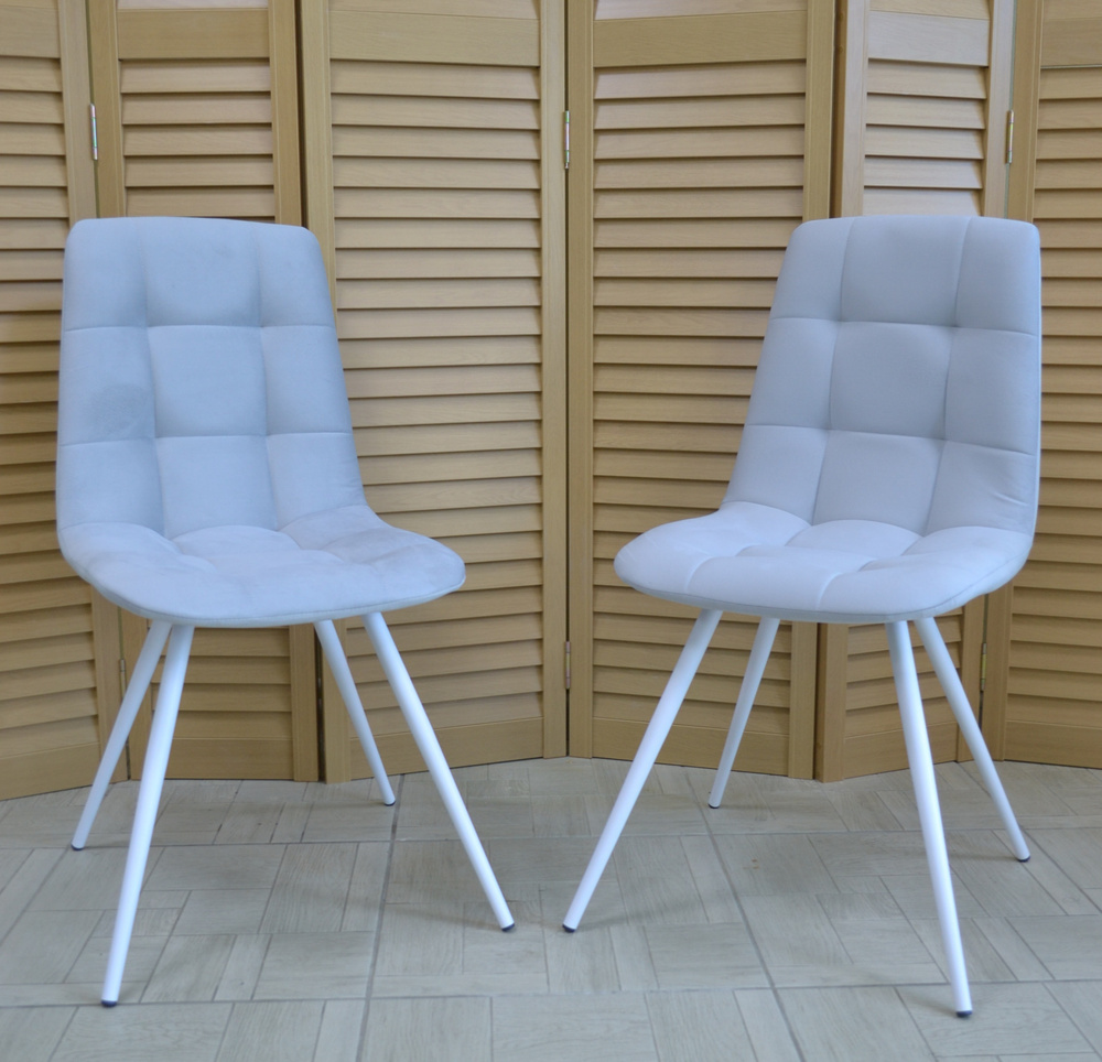 Стул ЧАРЛИ, Велутто 52 светло-серый / велюр / для кухни / для дома ...