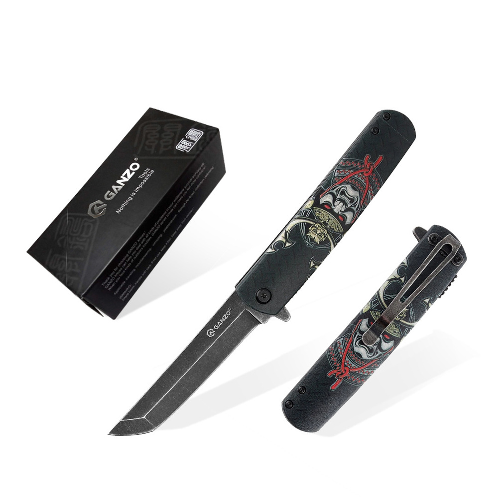 Нож складной туристический й Ganzo G626-BS черный самурай для .