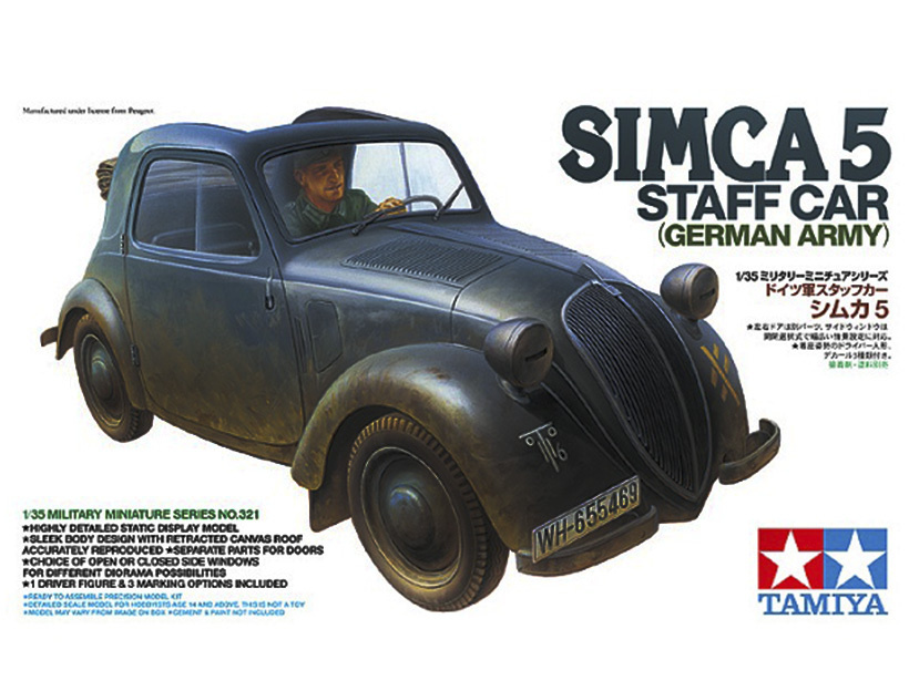 35321 Tamiya Немецкий штабной автомобиль Simca 5 с фигурой водителя (1:35)  #1