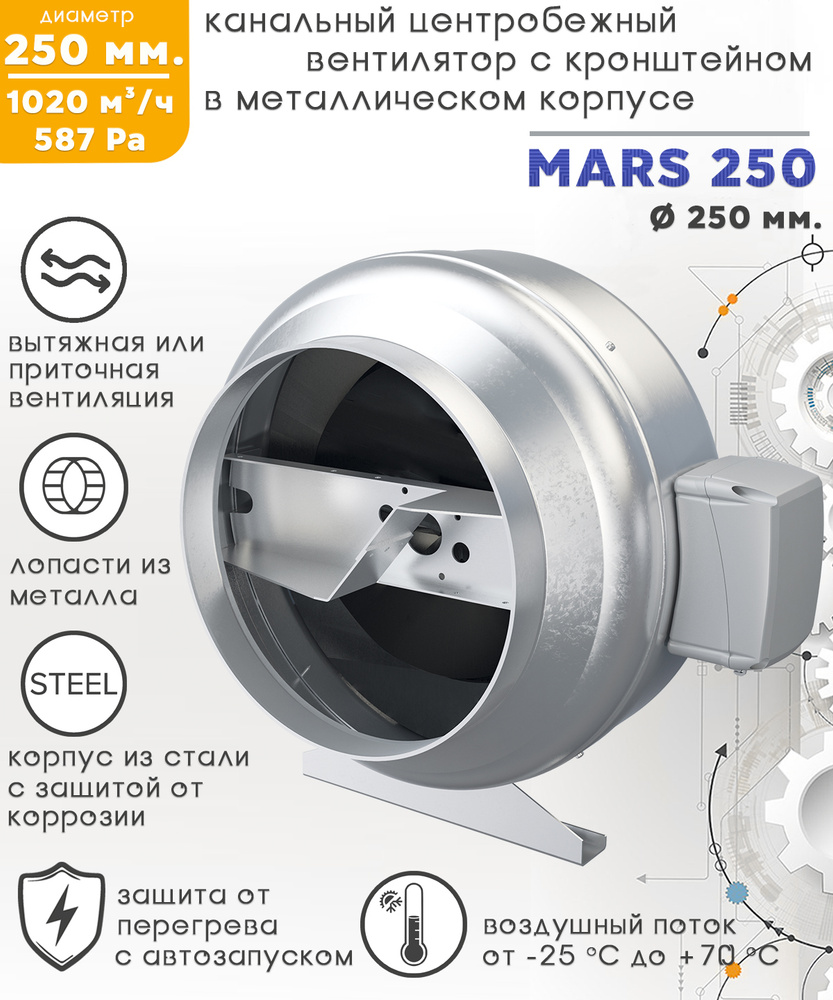 MARS GDF 250 вентилятор центробежный канальный D250 #1
