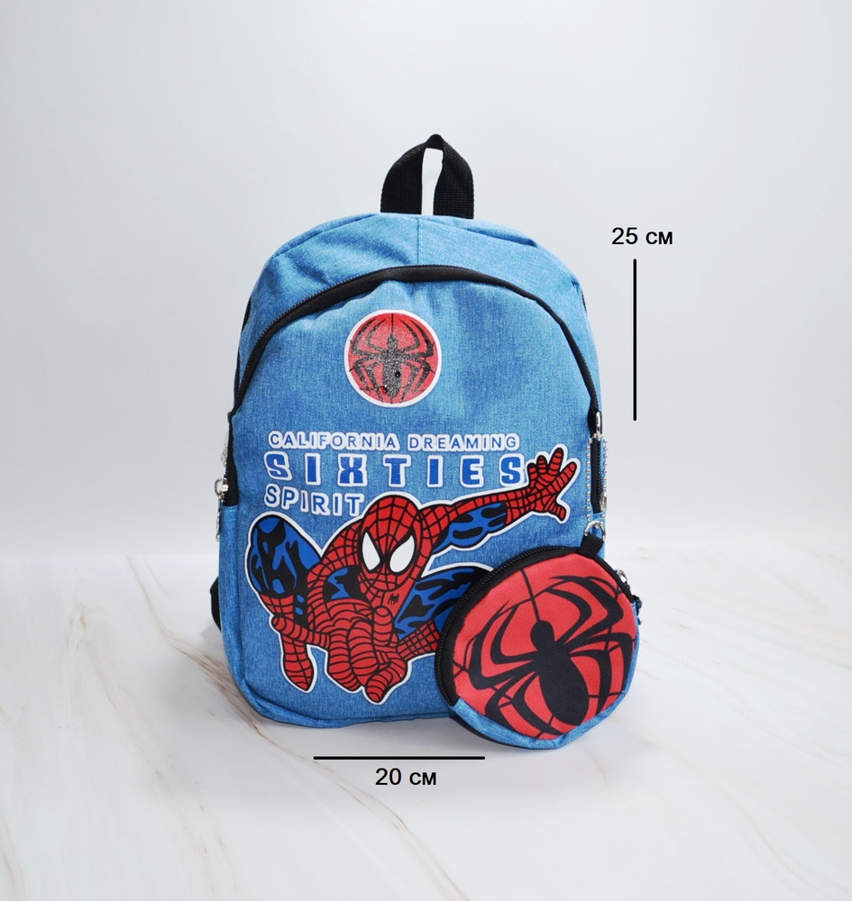 Рюкзак детский для мальчика, дошкольный, Человек-паук голубой 25 см, ранец  для малышей, в садик, портфель городской - купить с доставкой по выгодным  ценам в интернет-магазине OZON (276033911)