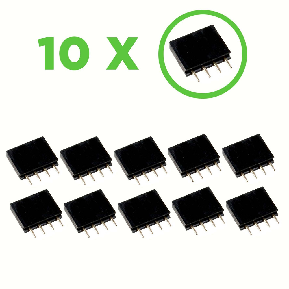 Гнездо на плату PBS-4 (DS1023-1x4), прямое черное - купить с доставкой ...