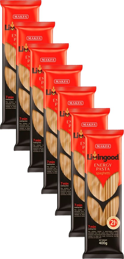 Макаронные изделия Livingood Energy Pasta Spaghetti, комплект: 7 упаковок по 400 г  #1