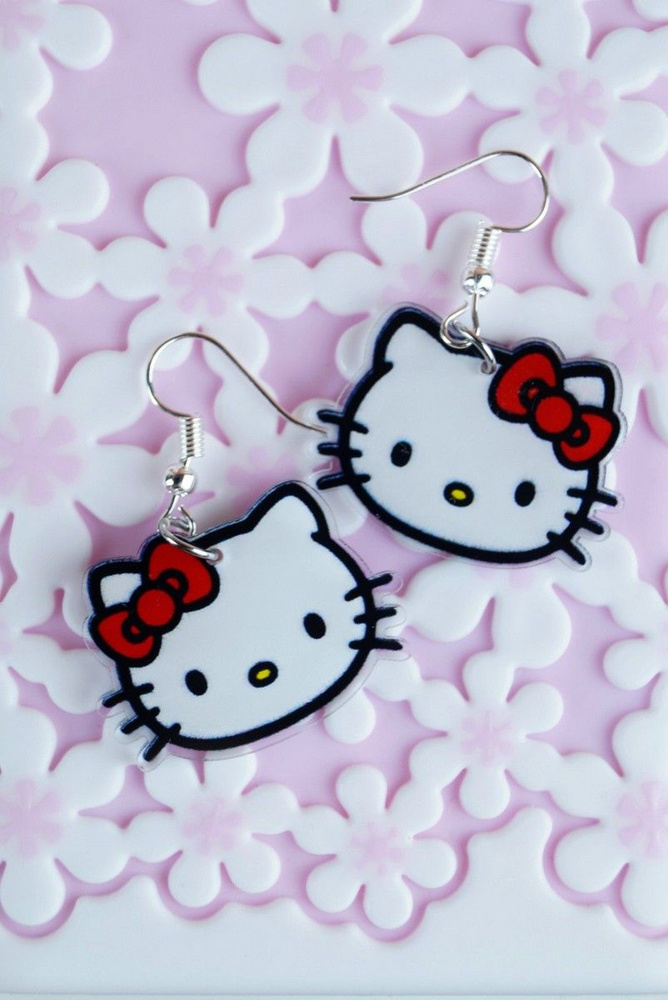 Серьги Hello Kitty аниме - купить с доставкой по выгодным ценам в ...