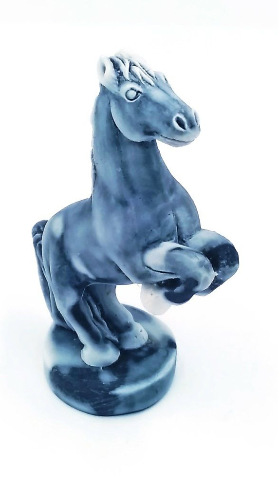 Статуэтка фигурка Конь на дыбах малый 7см мраморная крошка  #1