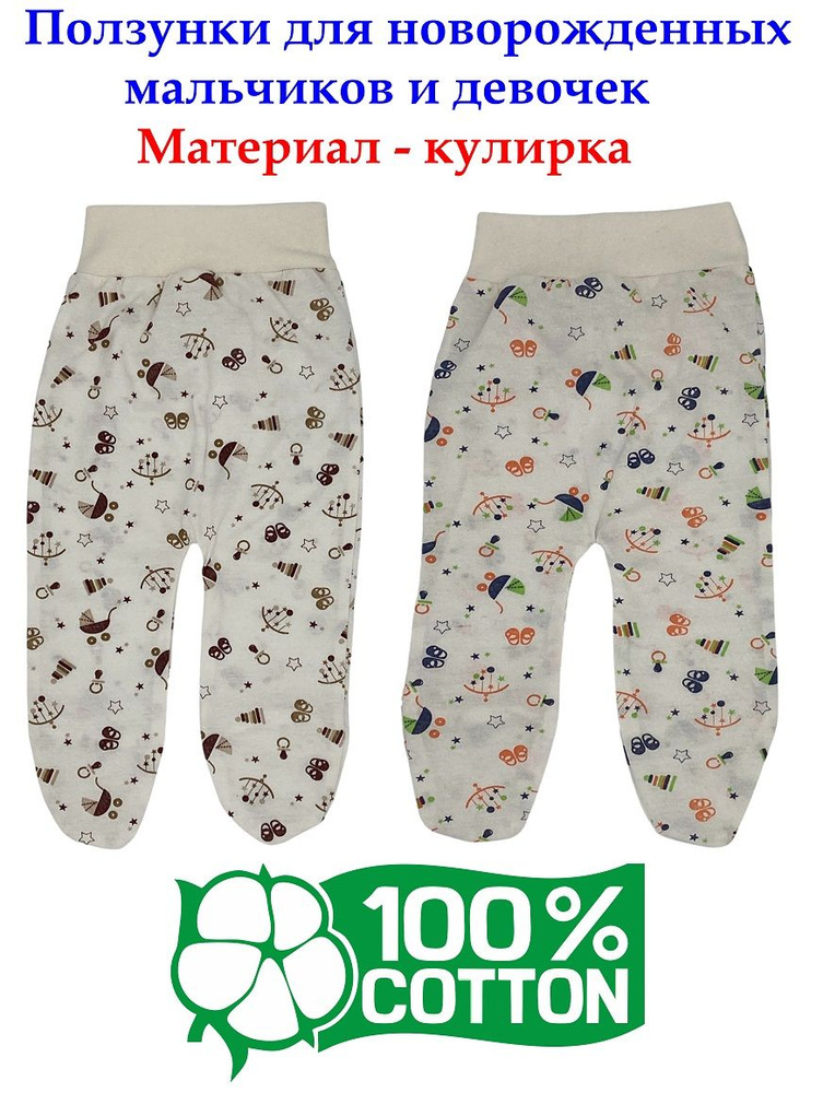 Комплект ползунков Amoteks Cotton Basic, 2 шт #1