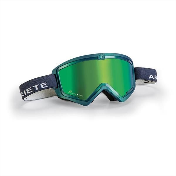 Кроссовые очки (маска) Ariete Mudmax Racer зеленые металлик с зеленой линзой  #1