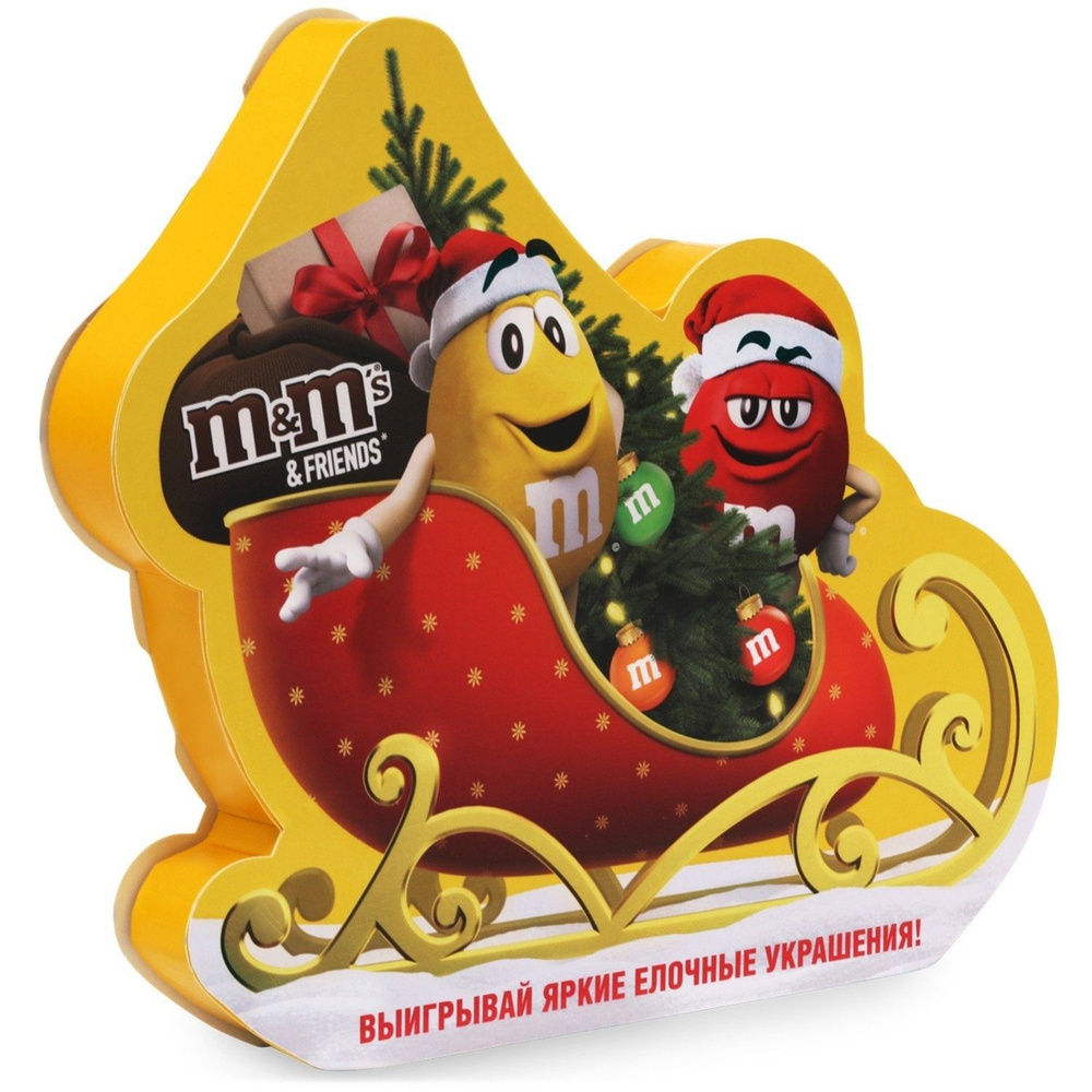 M&MS Большой сладкий подарочный набор Санки280г с 3лет #1