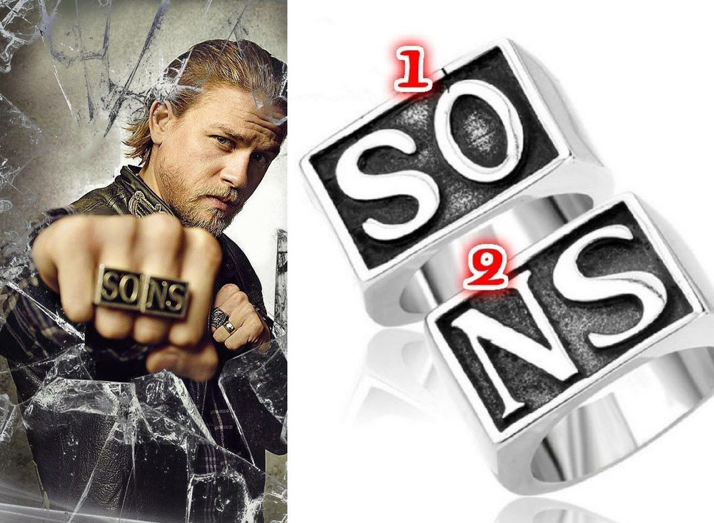 Кольца из фильма Сыны анархии SONS из нержавеющей стали размер 23 #1