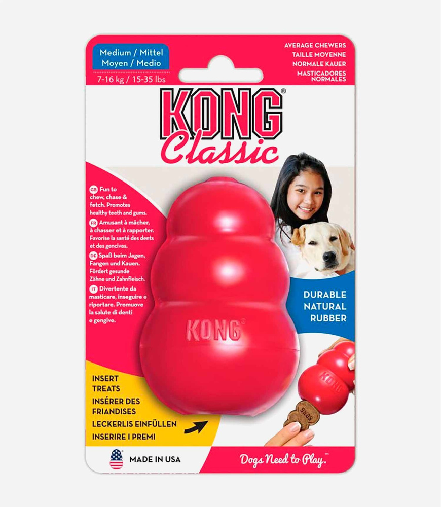 Игрушка дозатор Kong для собак средних пород, Classic M