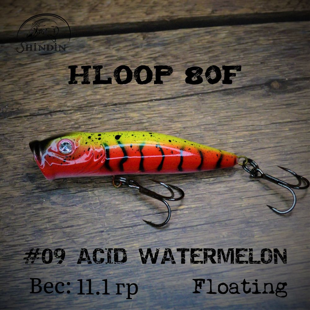 Поппер SHINDIN Hloop 80F #09 Acid Watermelon #1