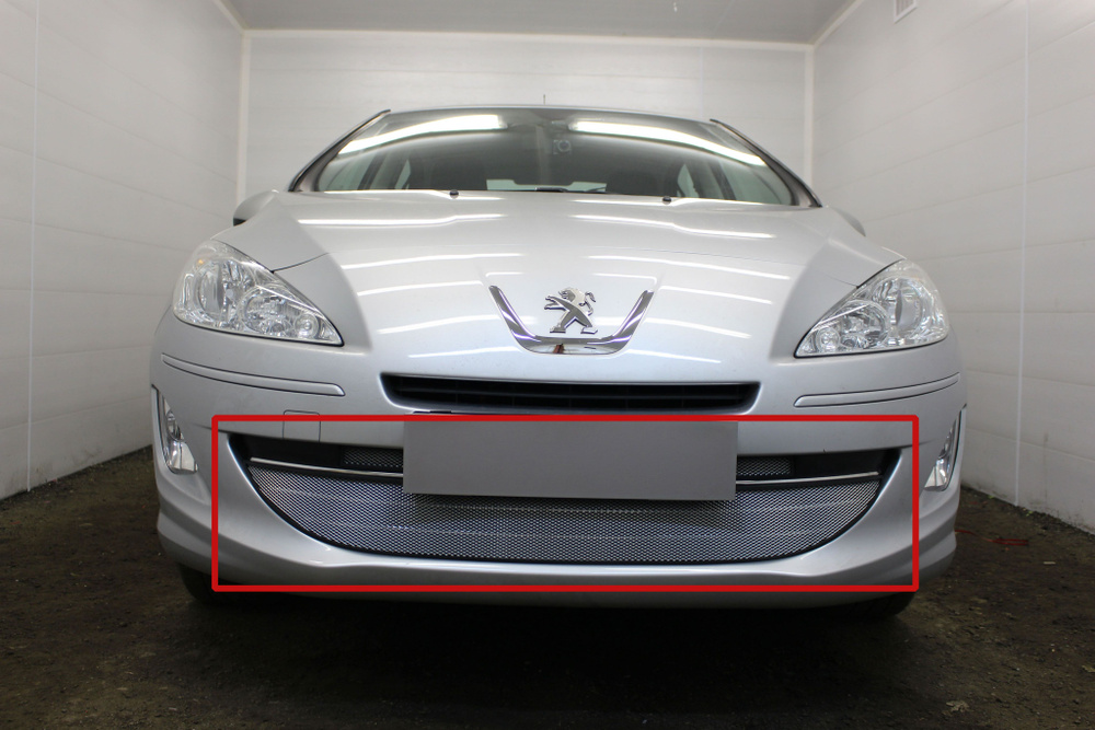 Защитная сетка радиатора хром Peugeot 408 (2012-2017) (3 части ...