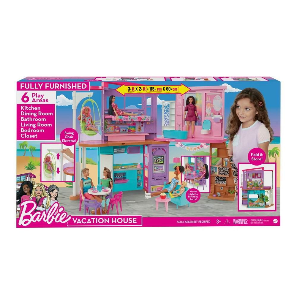 Дом для кукол Mattel Barbie Малибу - купить с доставкой по выгодным ценам в  интернет-магазине OZON (846368364)