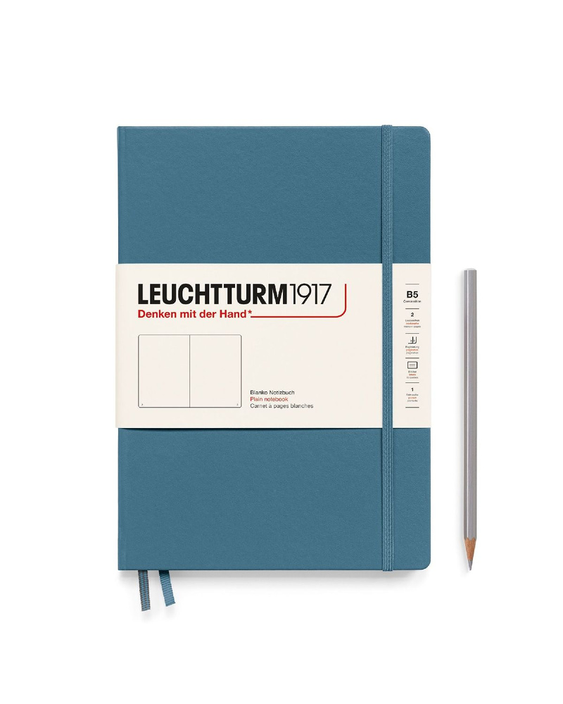 Блокнот Leuchtturm1917 Classic B5 (17.8x25.4см), 80г/м2, 219 стр. (109 л.), без разметки, твердая обложка #1