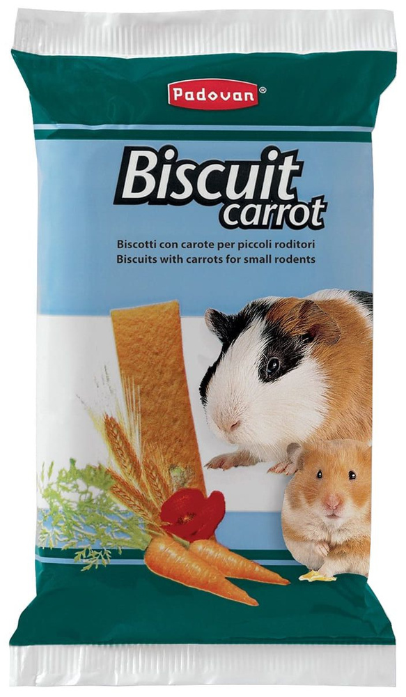 Лакомство Padovan Biscuit Carrot бисквиты с морковью для грызунов, 30 г  #1