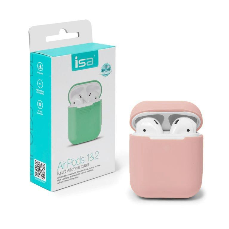 Чехол Airpods Silicon Case 1/2 ISA Pink Sand #1